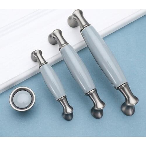 Blue Haze /Ceramic Antique Kitchen Drawer Handles Vintage Handles Knobs and Pulls for Cabinets Metal Furniture Hardware