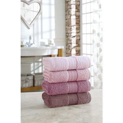 SIRMAK Vesty 4 Piece Face Towel 50X85 cm Pink Powder Shades, Fast Shipping from Turkey