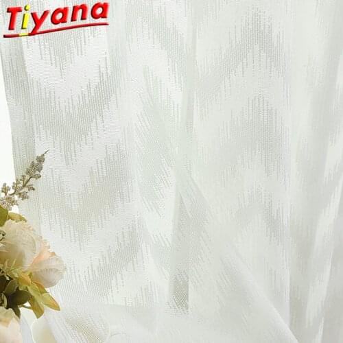 Nordic Simple Jacquard Ripple Curtains for Living Room Geometric Wave Yarn Window Drapes for Kitchen Balcony W-HM350#30