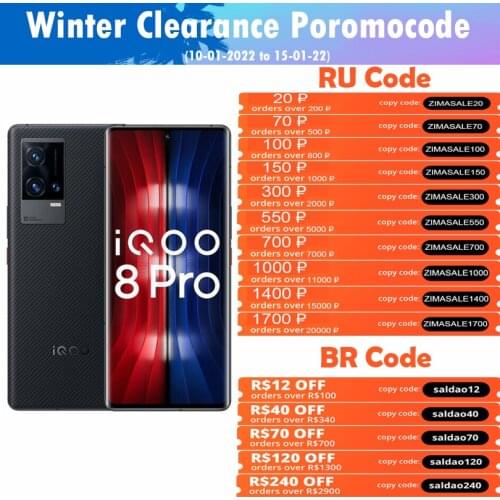 Original Official New VIVO IQOO 8 Pro 5G Cell Phone Snapdragon 888+ Plus 6.78inch 120Hz AMOLED 50MP Camera NFC 120W 4500mAh