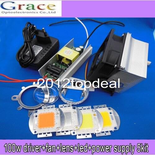 100W High Power Warm/ White/380-840nm LED Light +Heatsink Cooler+100W LED Driver
