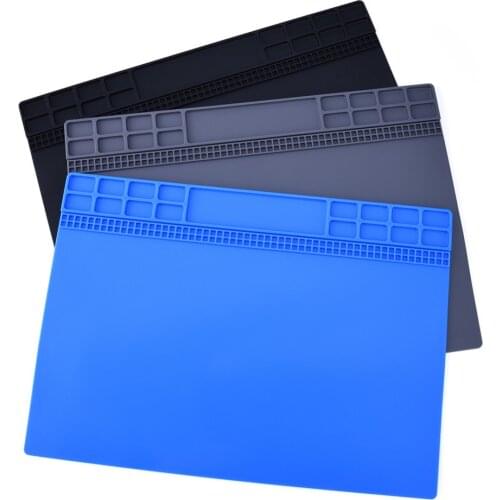 Heat Insulation Silicone Pad Desk Mat Maintenance Platform For BGA Soldering Repair Station Repair Tools Gray/Black/Darkblue