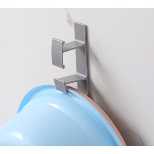 1Pc Traceless Plastic Washbasin Hook Non Punching Bathroom Wall Hanging Bath Basin Shelf Strong Nail Free Rack