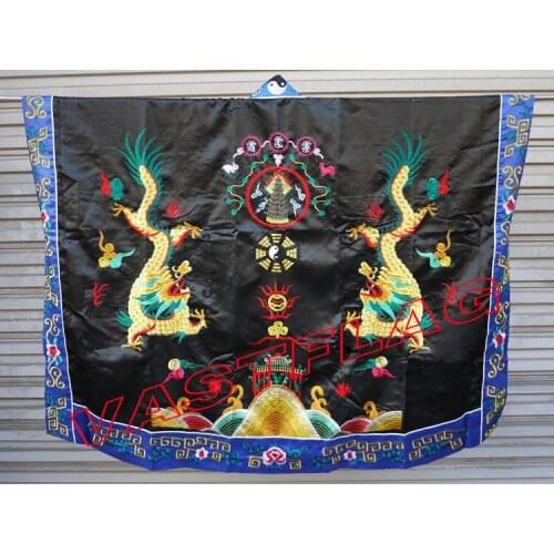 2colors UNISEX Taoist priest clothing Taoism cassock Ssangyong Embroidered dragon martial arts robeuniforms gownblack/blue nice