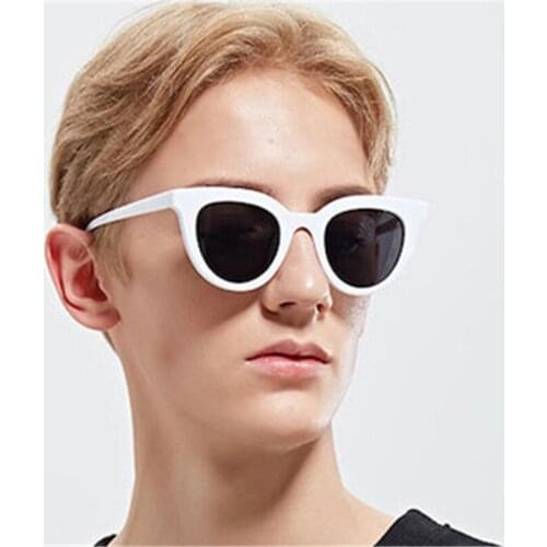 2018 Fashion Sunglasses Men Women Sun glasses Black White Woman Cat Eye Sunglasses Retro oculos de sol feminino UV400