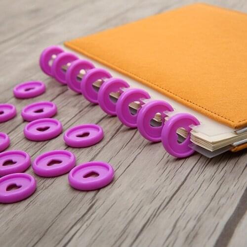 30PCS 24mm mushroom hole color plastic binding ring buckle DIY disc buckle loose-leaf office learning binding supplies