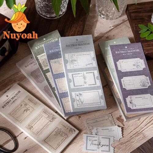 50 Sheets Retro Manor Series Creative Notepads Scrapbooking Journal Vintage Decorative Base Paper Stationery With Ant Line