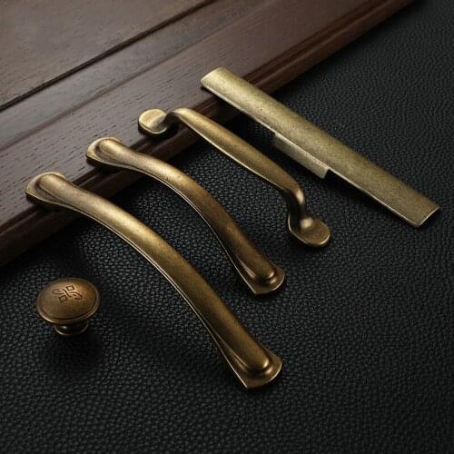 Antique Handle 128mm Bookcase Drawer Yellow Brass Cabinet Handles Furniture Singel Hole Knobs Cupboard Pulls Hardware 6091