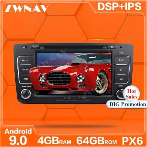 PX6 4GB+64GB Android 10.0 Car Multimedia Player For Skoda Octavia 2012 car GPS Navi Radio navi stereo IPS Touch screen head unit