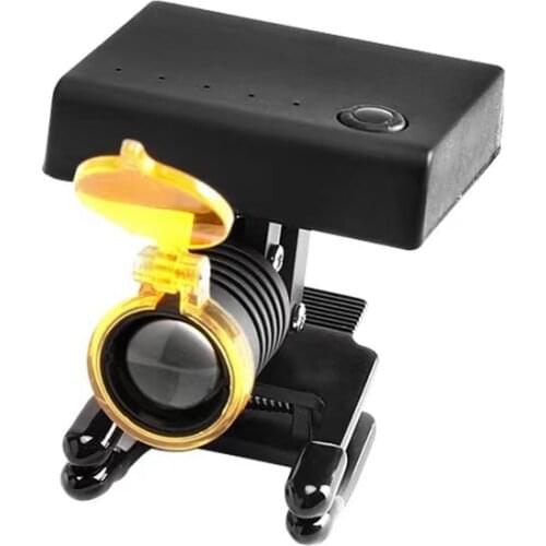 Wireless LED Dental Loupe Head Light Dentist Binoculars Headlight Surgical Headlamp with Clip Yellow Filter f Medical Magnifier