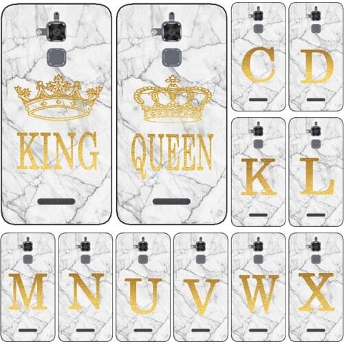 Phone Case For Asus Zenfone 3 Max ZC520TL X008D 5.2 inch White Marble Golden English Letter Fashion Name Back Cover Shell Fundas