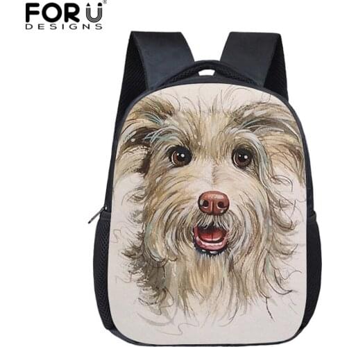 FORUDESIGNS Adorable Schnauzer Print Kindergarten School Bags Cute Baby Boys Girls Bookbags Mini Nursery Toddler Kids Schoolbags