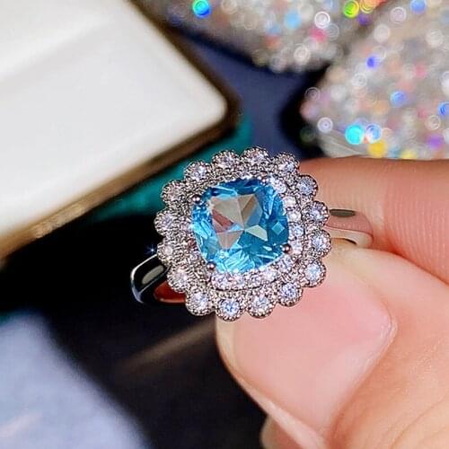 Huitan Full Zirconia Dazzling Womens Rings Wedding Ceremony Party Aesthetic Finger-ring Exquisite Gift Fashion Jewelry New Item