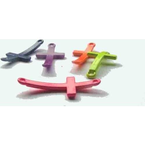 Classical cross design charms fashion DIY jewelry ornament accessories 30pcs(6colors equally mixed) lot new