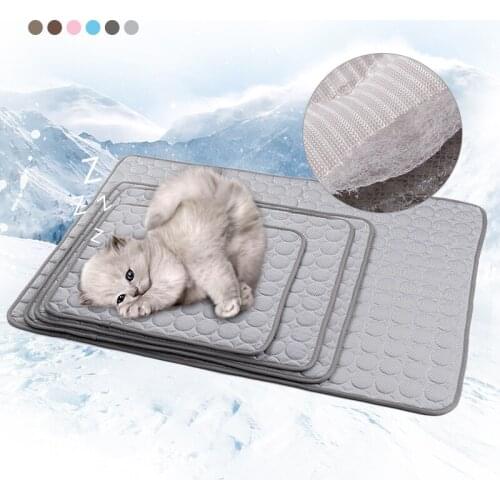 Dog Mat Cooling Summer Pad Mat For Dogs Cat Blanket Sofa Breathable Pet Dog Bed Summer Washable For Small Medium Large Dogs Car