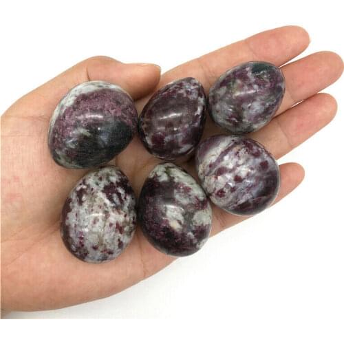 Beautiful 1PC Natural Red Tourmaline Quartz Crystal Sphere Egg Shaped Healing Polished Stones Natural Quartz Crystals