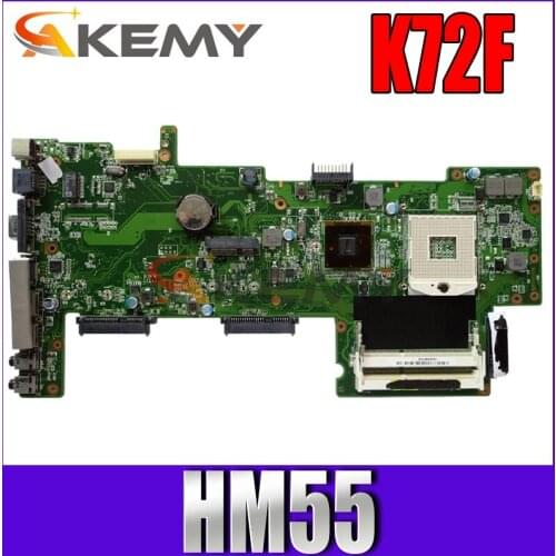 Akemy K72F Laptop motherboard for ASUS K72F original mainboard PGA989 HM55