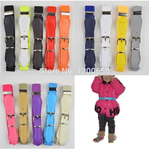 Fashion children candy belt girls/boys elastic waist belt kids Pu leather high quality white/red strap belts