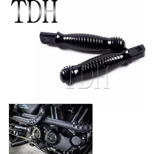 Motorcycle Black Aluminum Footpegs Footrests Foot Pegs Pedal 10mm Mounting Hole For Harley Bobber Chopper Cafe Racer