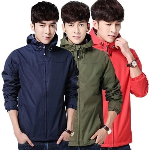 Mens Sports Coat Waterproof Jacket Windproof Lightweight Hooded Mountaineering Outdoor Quick-Drying Hoodie Tops