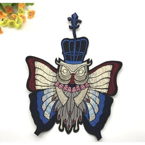 New Vintage Embroidered Butterfly Owl Applique Patches Fashion Clothing Decoration Sew on Patch Accessories Motif Badges
