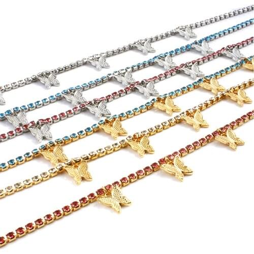 Beadsnice necklace gold butterfly charms necklace jewelry crystal pendant necklace ID 40909