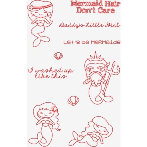 Daddys Little Mermaid Transparent Clear Silicone Stamp/Seal for DIY scrapbooking/photo album Decorative clear stamp sheets HE13