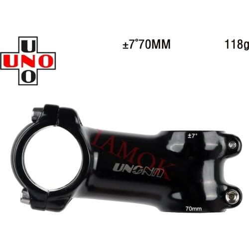 UNO AS-007N Road Bicycle Stem 7/17 Degree 60-130mm Iamok Bike Parts 31.8x28.6mm Glossy Black Stems
