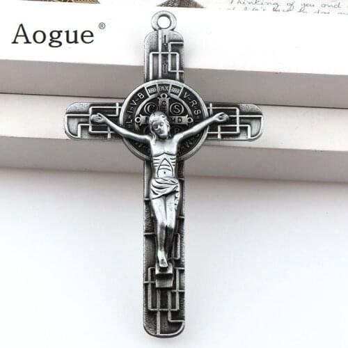 Medal Of Saint Benedict Cross Jesus Christian Jewelry Crosses Charms St Benedict Crucifix Pendants For Key chain Pendants