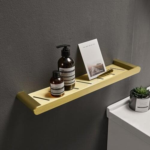 Bathroom Shelf Towel Rack Bath Storage Holder Brush Gold Aluminum Square Bath Shower Shelf Bath Shampoo Holder Bathroom Hardware