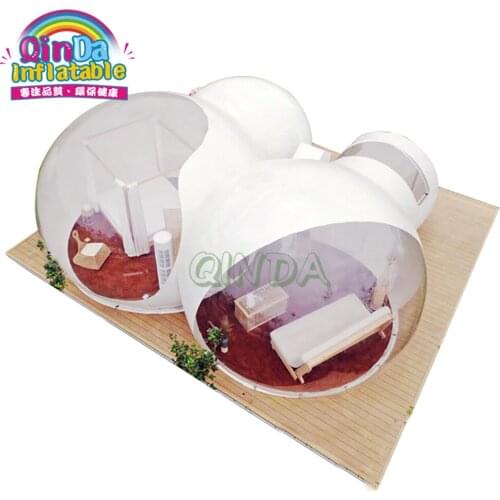 Outdoor Rental Camping Clear Transparent Inflatable Crystal Bubble Tent / Inflatable Bubble Dome Tent With Tunnel