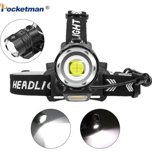 High Power XHP90 LED Headlight Head Lamp Usb Headlamp Rechargeable XHP70.2 18650 Head Light Zoomable for Fishing Camping