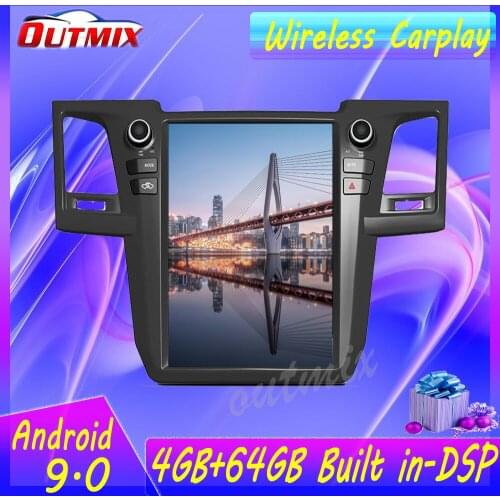 Tesla Vertical Screen Android 9 Car Radio GPS Navigation For TOYOTA Fortuner 2007 2015 Hilux Revo PX6 Multimedia Player Carplay