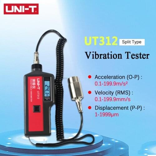 UNI-T UNITUT312 Vibration Tester Handheld Portable LCD Vibration Analyzer Tester Meter Vibrometer with Split Sensor Signal Wire