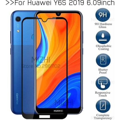 Protective glass for huawei y6s jat-l41 tempered glass on huwei huaweii y6 s y6s y 6s 6.09'' original screen protector film