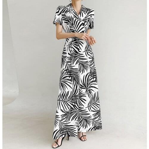 Fashion Women Elegant Casual Vintage Double Breasted Beach Wide Leg Loose Jumpsuit Female Side Pocket Print Sashes Long Rompers