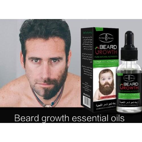 100% Natural 30ML Men Beard Growth Oil Accelerate Facial Hair Grow Beard Essential Oil Beard Growth Leave-In Beard Conditioner