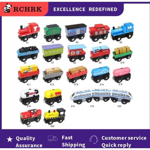 22 different types of small train tracks, magnetic links, wooden tracks, childrens assembled magnetic inertial train toys