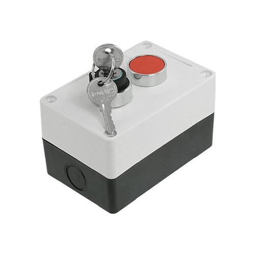 AC 400V 10A 2 Positions Rotary Keylock Red Round Cap NO NC Push Button Switch