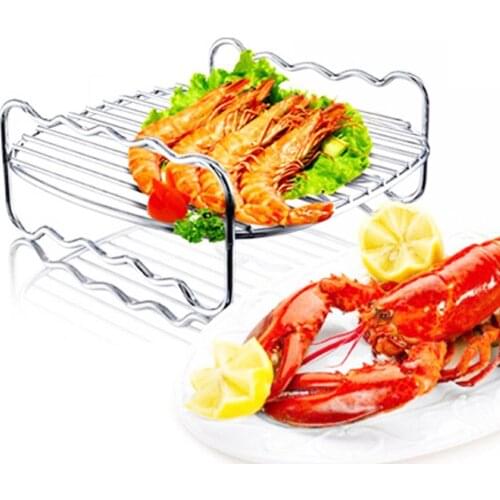 High Quality Air Fryer Accessories 4-Skewers Air Frying Pot Replacement Baking Tray Holder Grilling Rack For HD9232