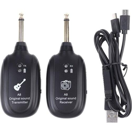 Guitar Wireless System Transmitter Receiver Built-in Rechargeable Wireless Guitar Transmitter