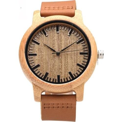 Men gentleman fashion personality wooden dial quartz wristwatches boys male genuine leather strap casual watches clock with box