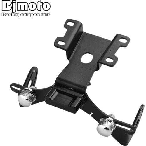 BJMOTO Black Motorcycle Aluminum License Number Plate Frame Holder Bracket For Yamaha MT07 MT-07 FZ-07 FZ07 2014-2020