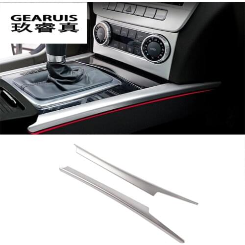 Stainless steel Gear Shift panel decorative strip auto cover trim For Mercedes Benz C class W204 Car interior molding sticker