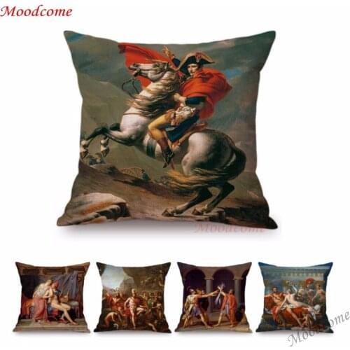 Neoclassicism Home Decorative Napoleon Oil Painting Sofa Throw Pillow Case Rome Spartacus Jacques Luis David Art Cushion Cover