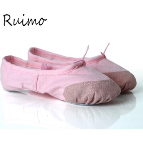 Childrens Dance Shoes Girls Soft Bottom Ballet shoes Adult Gym Shoes Practice Yoga Cat Claw Dancing canvas With Leather Head