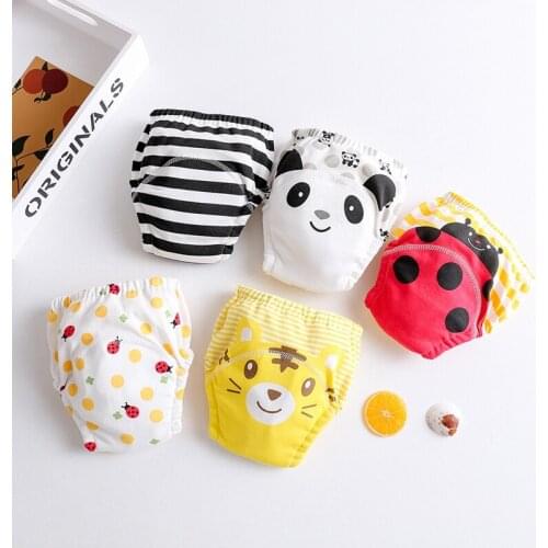 Waterproof Cloth Diaper Cover Baby Cotton Training Panties Washable Kids Nappies Reusable Toolder Learning Pants Nappy Changing