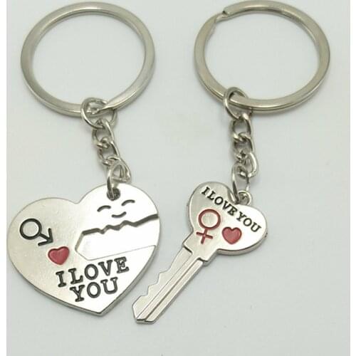 Hot Explosion Creative Wedding I Love You Secret Love Heart Shape Couple Keychain Student Gift Pendant Mutual Gift Key Ring