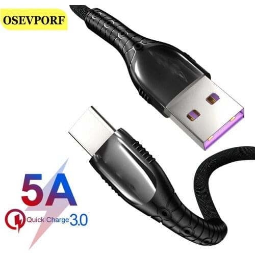 5A USB Type C Cable Fast Charging USB C Data Cord Phone Charger for Samsung S20 S10 Note10 9 Huawei P40 Pocophone F1 Type-C Cabo