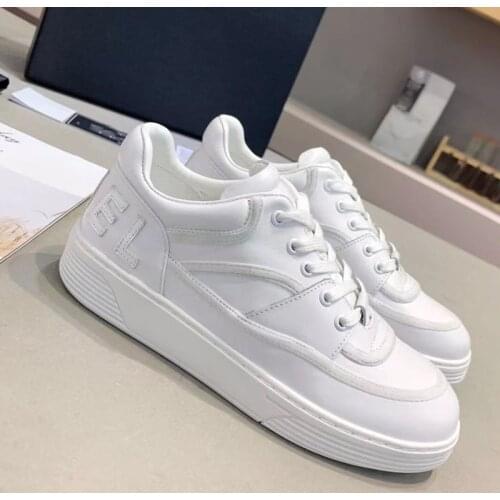 Mixed Colors Sneakers for Women Genuine Leather White Casual Shoes Lace Up Fashion Outside Sport Chic Luxury Brand Woman Shoes